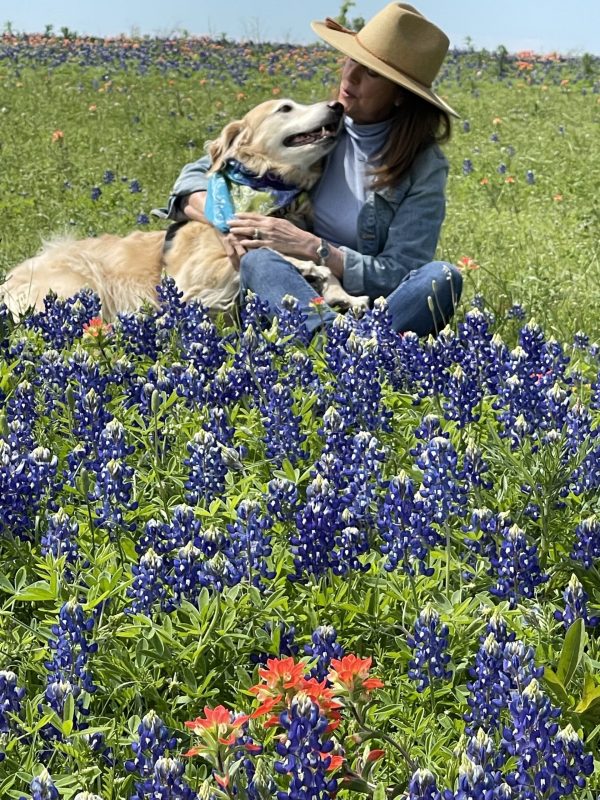 Daisy the therapy dog with Janet Nicholas
