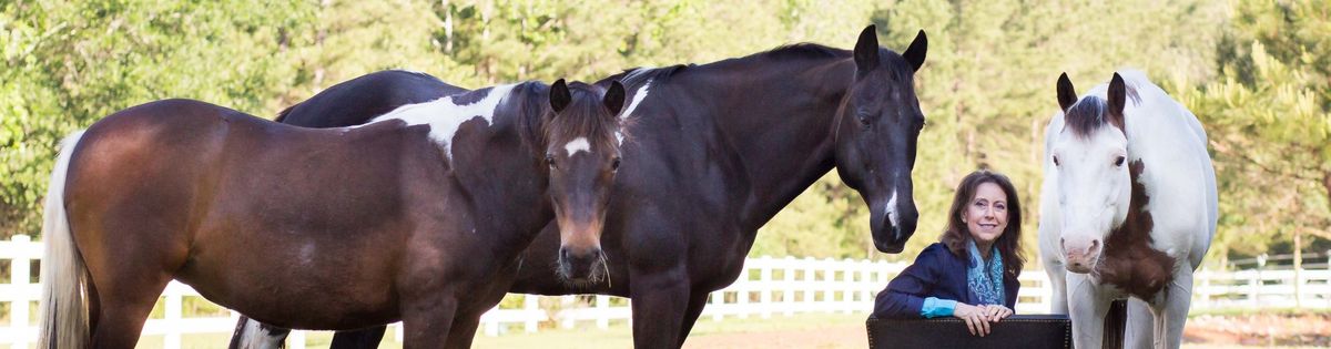 Janet Nicholas with three of her therapy horses